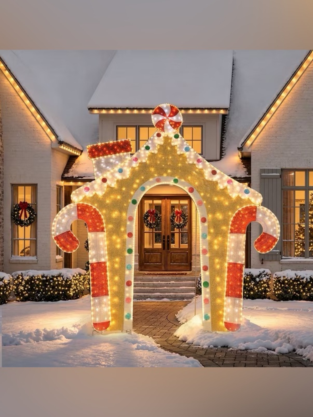 10' Pre-Lit Twinkling Gingerbread Arch